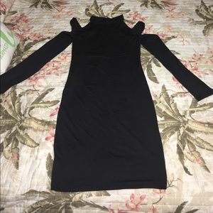 Boutique black dress with shoulder cut outs S